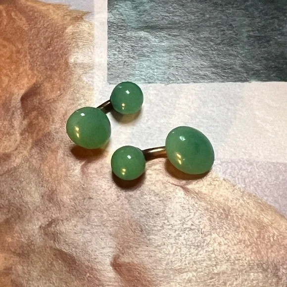 Jade vintage Cufflinks Set - Picture 5 of 5